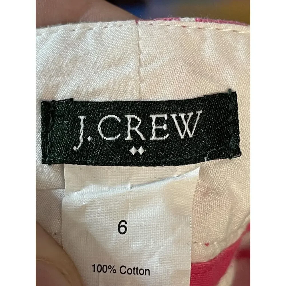 J Crew Skirt‎ Womens 6 Pink White Floral Paisley Print Mini Pockets Summer SU08